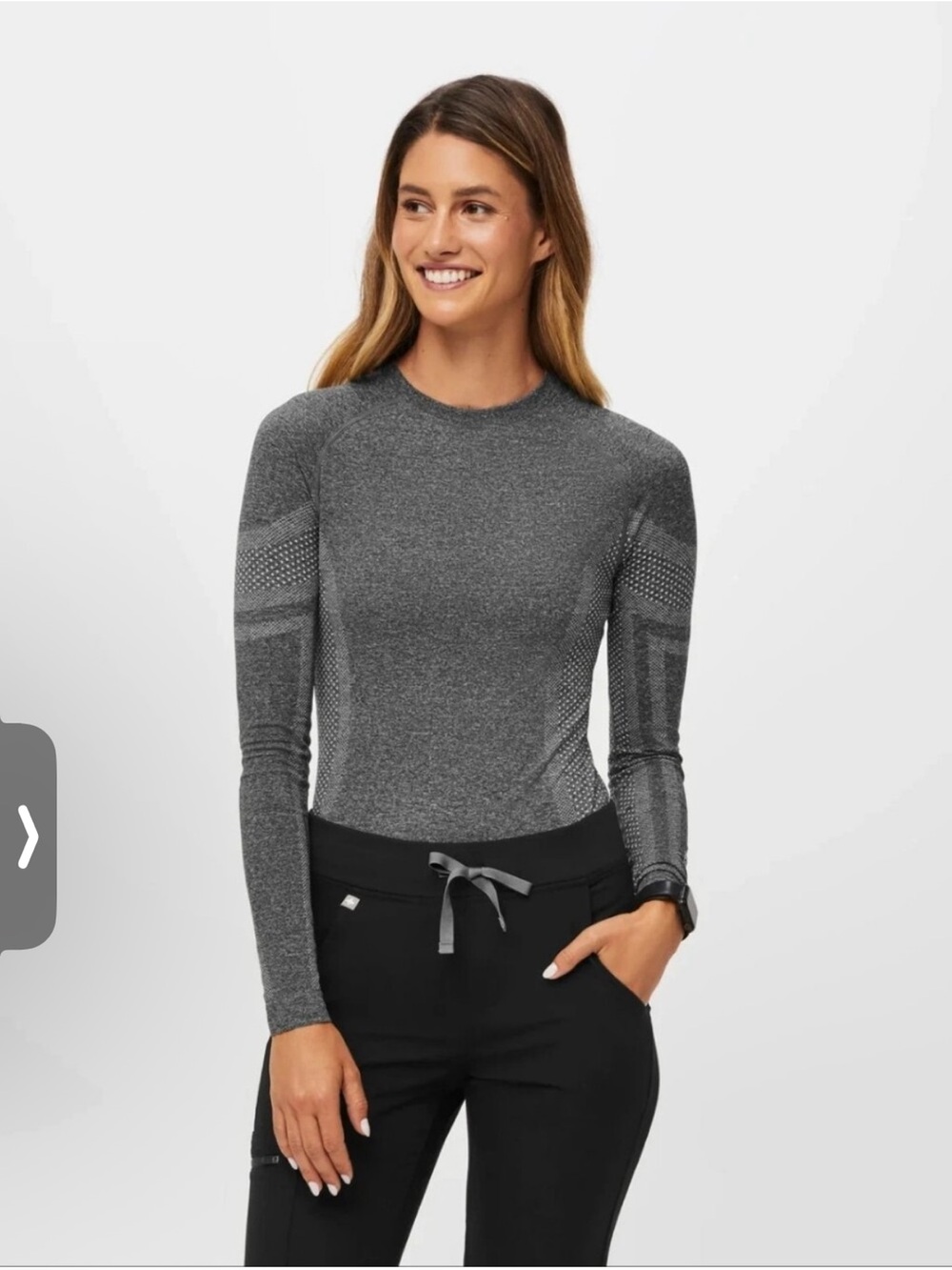FIGS Salta Seamless Longsleeve Underscrub Gray Size XS